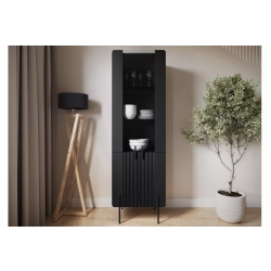 Witryna Malmi 60 cm - czarny mat / czarne nóżki